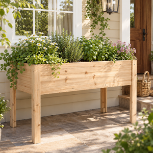 WholesalerElevated Wooden Planter <b>Box</b> Raised Wooden Planter <b>Box</b> with Legs Outdoor Wooden Planter Made in Vietnam - Product Image 4