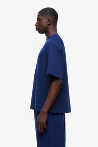<b>mens</b> <b>navy</b> <b>blue</b> dark <b>blue</b> plain solid blank raglan sleeve relaxed fit short sleeve tshirt crewneck basic tee top - Product Image 4