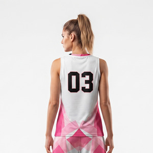 Maillot de basket sans manches tendance pour femme, col en V, maillot de basket sublimé pour femme - Product Image 2