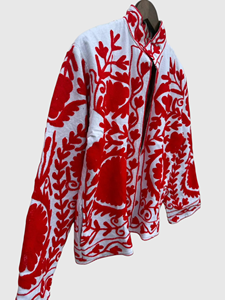 Veste en coton brodée à la main avec des motifs floraux, col mandarin, manches longues, taille plus, style blouson pour femmes, manteau d'hiver - Product Image 4