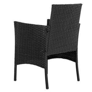 Set Divano in Rattan Nero 2 Pezzi con 1 Divanetto e Tavolino in Vetro Temperato, Sostituisce le Poltrone 47369505 per Soggiorno - Product Image 5