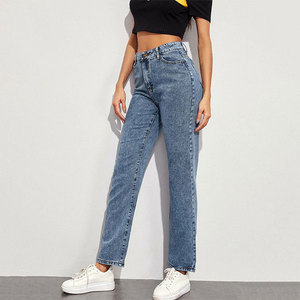 Women Regular Fit Men's <b>Jeans</b> Pant Straight Leg Stone Washed Cotton Casual Denim Pants by Star Crystal Enterprises - Product Image 1