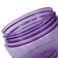 Xypackaging Pots ronds vides en plastique PET imprimés sur mesure pour masques, 100 ml 3,4 oz, transparents, violets, ronds, avec filetage 68 mm