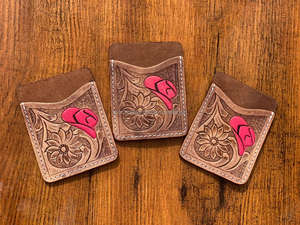 Nouvelle vente chaude usiné à la main sculpture concepteur ATM porte-cartes multi-utilisations Western élégant en cuir véritable porte-cartes pour unisexe - Product Image 3