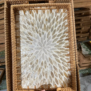 Vintage Polished Bamboo 2026 Rectangular Tray Woven Restaurant Display for Fruit <b>Vegetables</b> Chopsticks Spoon for <b>Storage</b> <b>Baskets</b> - Product Image 1