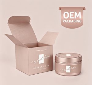Personalized Rigid Candle Packaging Box with Handle Four-Color UV Coated Luxury Logo Printing and Gift Presentation - Product Image 1