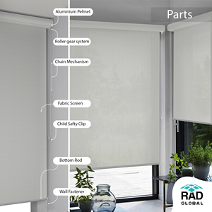 RAD Global Stores d'ombrage verticaux extérieurs anti-UV à 95 % (matériau PVC) modernes à quatre côtés, personnalisables, de haute qualité, filtrant la lumière pour - Product Image 3