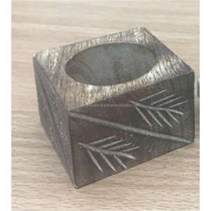 Modern Geometric Napkin Rings (<b>Set</b> of <b>6</b>) Elegant Wooden Table Decor <b>for</b> Weddings Parties and Holiday <b>Dinners</b> Minimalist Style - Product Image 6