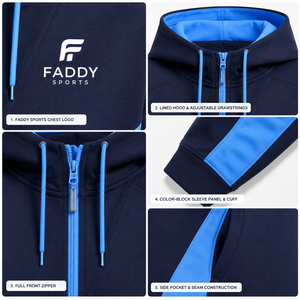 Sudadera con capucha y cremallera para gimnasio con logotipo personalizado al por mayor, chaqueta deportiva transpirable para exteriores, sudadera atlética ajustada para correr - Product Image 4