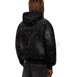 Sudadera con Capucha Personalizada para Hombre y Mujer, de Primera Calidad, Estilo Urbano, Lavado Ácido, con Pedrería, Sudadera de Felpa Gruesa, 100% Algodón - Product Image 3