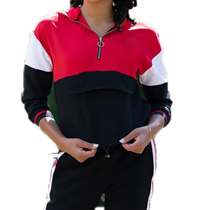 Ensemble survêtement rayé style sororité personnalisé avec haut uni et leggings, logo personnalisé, élégant, décontracté, athleisure, pour le quotidien et le streetwear - Product Image 2