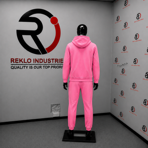 Conjunto Deportivo Rosa para Hombre, con Logotipo Personalizado, Sudadera con Cremallera Completa y Pantalones Jogger, Ropa Deportiva Urbana, Informal, para Gimnasio y Entrenamiento, Venta al Por Mayor, OEM - Product Image 4