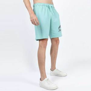 Shorts Bermuda en coton bleu clair pour homme avec imprimé aventure en montagne, taille à cordon de serrage, shorts décontractés - Product Image 2