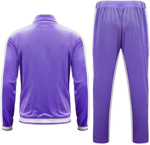 Men’s Lavender Velvet <b>Tracksuit</b>: Premium Two-Piece Athletic Performance & Modern Lifestyle Set - Product Image 2
