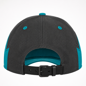 Gorra de Béisbol de 6 Paneles Negra y Verde Azulado con Diseño de Bloques de Color para Adultos, Estilo Deportivo Unisex, Cierre Ajustado - Product Image 5