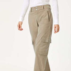 Pantalones Cargo HANO 2024 Casuales para Mujer, Diseño ODM, Lona Transpirable, Cintura Elástica Media, Cierre con Cordones, Corte Recto, Ajuste Holgado - Product Image 2