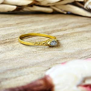 Latest Design Trendy Boho <b>Labradorite</b> <b>Ring</b> Vintage Brass Bands For Women 18k Gold Plated Filigree Dainty Jewelry Wholesale/OEM - Product Image 2