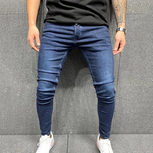 Jeans ajustados elásticos de alta calidad para hombre, jeans clásicos informales de cuatro colores sólidos con bolsillo - Product Image 6