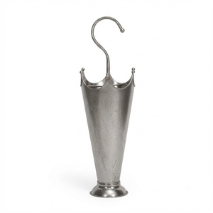 Porte-parapluie en laiton de style vintage, support en métal perforé de style moderne du milieu du siècle, pour entrée haut de gamme, porte-parapluie décoratif - Product Image 5