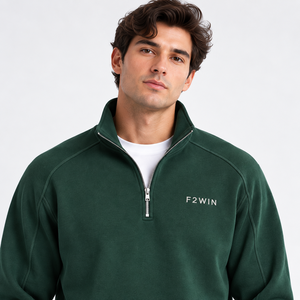 Conjunto de Sudadera Verde con Cierre de Cremallera para Hombre, Corte Regular, Color Sólido, Pantalones Deportivos Casuales con Bolsillo Frontal con Logotipo, Ropa de Otoño - Product Image 5