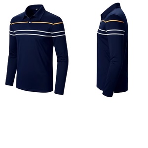 Nueva Llegada: Polo de Manga Larga a Rayas Horizontales para Hombre, Corte Clásico, Estilo Casual para Golf y Rugby - Product Image 1