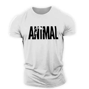 <b>Animal</b> Letter Print <b>Men's</b> Regular Fit Short Sleeve O-Neck Soft T-Shirt Casual Jersey Cotton Breathable Normcore/Minimalist - Product Image 5