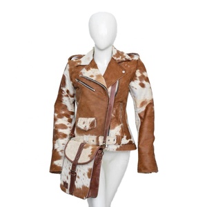 Chaqueta Blanca de Invierno para Mujer, Colección Premium, Transpirable, de Cuero Genuino, con Pelo Natural de Vaca, Resistente al Viento y Ecológica - Product Image 3