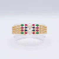 Bracelet de perles de luxe plaqué rhodium imitation, design floral vintage tendance, bijoux indiens faits main de qualité supérieure