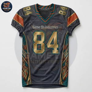 Sublimation Print American Football Uniform Set Breathable V-Neck Football Practice Jersey and Matching Padded Pants - Product Image 3