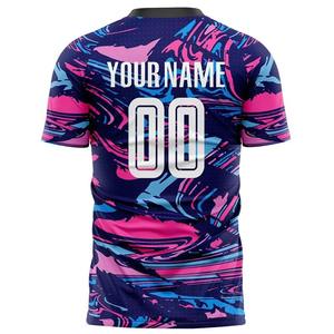Maillot de football personnalisé pour hommes, impression par sublimation, nom de l'équipe, 00, évacuation de l'humidité, manches courtes, col rond, vêtements toutes saisons - Product Image 4
