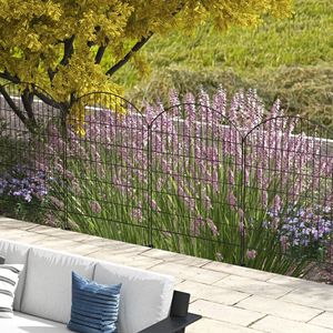 Set di 4 Recinzioni da Giardino in Metallo con Design a Griglia da 2,4m, Facilmente Assemblabili, Barriera Decorativa per Animali e Bordo per Piante - Product Image 2