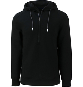 Sweat-shirt à capuche pour homme, gris, avec empiècements noirs, en polaire décontracté, avec poches zippées, coupe classique, pour l'automne, prix d'usine avantageux - Product Image 3