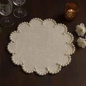 Manteles Individuales de Cristal de Lujo Personalizables con Formas Múltiples, Patrón de Bucles Entrelazados para Bodas y Eventos, Hechos a Mano y Ecológicos - Product Image 1