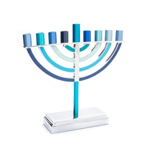 Colorful Aluminum Hanukkah & Christmas Menorah Handmade Eco-Friendly <b>Decorative</b> Candle Holder for Home <b>Table</b> Display - Product Image 5