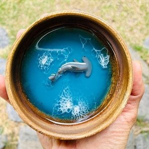 ชามไม้ลายแม่น้ำเรซิ่นอีพ็อกซี่ ชามเสิร์ฟผลไม้ทำมือ ของตกแต่งไม้สไตล์เรียบง่าย ของประดับตกแต่งโต๊ะอาหารสมัยใหม่ - Product Image 4