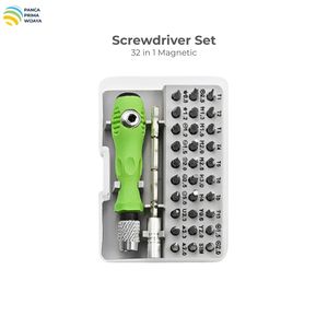 Jeu de tournevis de précision magnétique 32-en-1 de haute qualité en acier CR-V avec manche en plastique ABS, kit d'outils de réparation pour téléphones, électronique et bricolage - Product Image 1