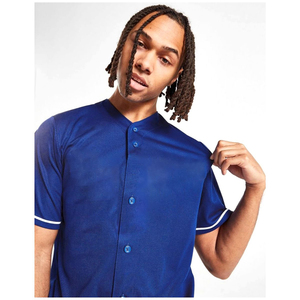 Maillot de baseball pour hommes, tissu classique respirant, manches courtes, coupe décontractée, coutures durables, devant entièrement boutonné pour la pratique sportive - Product Image 3