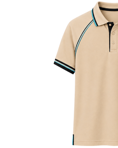 Camiseta Polo Personalizada para Hombre en Beige, Negro y Cian, Ropa Deportiva Informal, Transpirable, Mezcla de Algodón, Polo de Golf, Top de Verano - Product Image 3