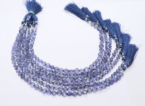 Cuentas de Iolita Natural AAA, Forma de Corazón Facetado, 5 a 6 mm, Cuentas de Iolita Facetadas de 10 Pulgadas, Perforación Recta - Product Image 5