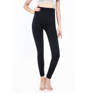 High Waist Full Length Seamless Yoga <b>Leggings</b> Solid <b>Navy</b> Blue Spandex Nylon Elastic Waist Simple Style Pants - Product Image 3