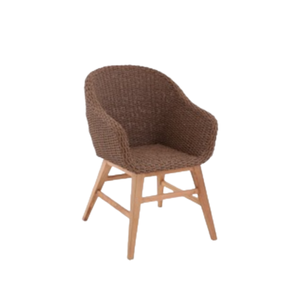 Chaise en osier de rotin de meubles commerciaux avec le support en bois de teck - Product Image 1