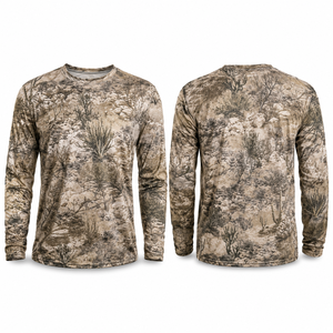 Camiseta de Camuflaje de Manga Larga para Hombre, Cuello Redondo, Transpirable, de Poliéster, para Caza, Estilo Otoñal - Product Image 1