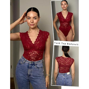 ชุดบอดี้สูทตาข่ายยืดหยุ่นทนทาน สีพื้น คอเต่า ทรงเข้ารูป สำหรับฤดูร้อน ชุดชายหาดสำหรับผู้หญิง - Product Image 3