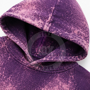Sweat à capuche épais en molleton et coton mélangé, effet délavé, coupe oversize, vierge, pour impression et broderie personnalisées - Product Image 6