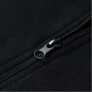 Sudadera con capucha gótica negra para hombre, con cremallera, forro polar oversize, transpirable, estilo urbano, estampado frontal, manga regular, estilo invierno - Product Image 3
