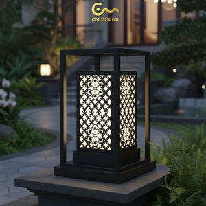 Lámpara de Pared Decorativa para Exteriores, Cuadrada, Minimalista y Elegante, de Acero Inoxidable, AC 200V E27 IP65, Negra - Product Image 4