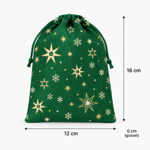 Bolsa de Regalo Navideña de Yute con Cierre de Cordón para Promociones Navideñas, Empaque de Regalos, Impresión Personalizada, Venta al Por Mayor, Proveedor OEM ODM - Product Image 2