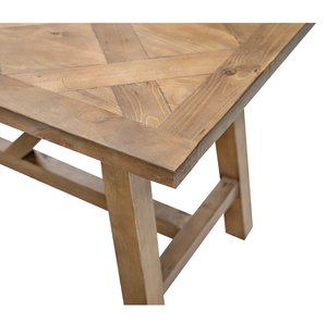 Table à manger en bois de manguier massif, très résistante, style industriel vintage, avec pieds en tube métallique, idéale pour la cuisine, le bureau ou le bar. - Product Image 4