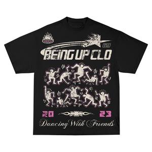 เสื้อยืดสตรีทแวร์พิมพ์ลายตามสั่ง เนื้อผ้าหนา 100% คอตตอน ทรงโอเวอร์ไซส์ ทรงบ็อกซี่ พิมพ์ลายดิจิตอล DTG ล้างสีแบบแอซิดวอช ประดับด้วยคริสตัล - Product Image 5