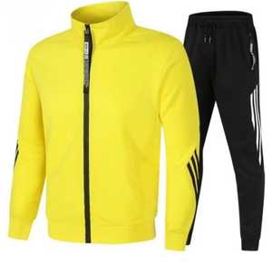 Men's Tracksuit Full <b>Zip</b> <b>Hooded</b> Collar Sporty Style Solid Color Printed 100% Cotton Blend Spring Wear Regular Fit Streetwear - Product Image 3